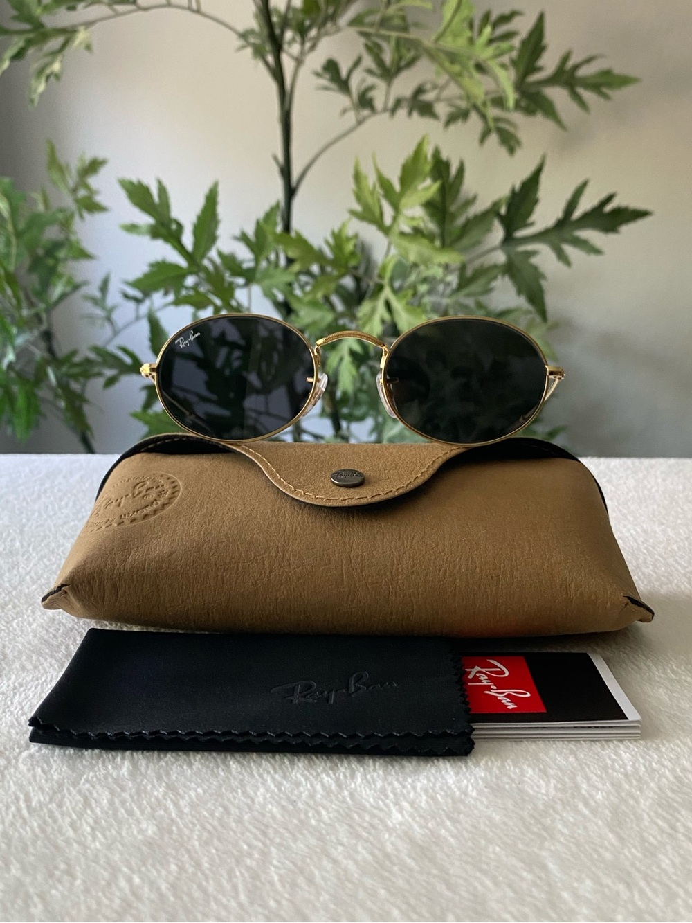 Ray-Ban Oval Flat Lenses Sunglasses | Unisex | RB3547N, Arista Gold/Dark Gray
